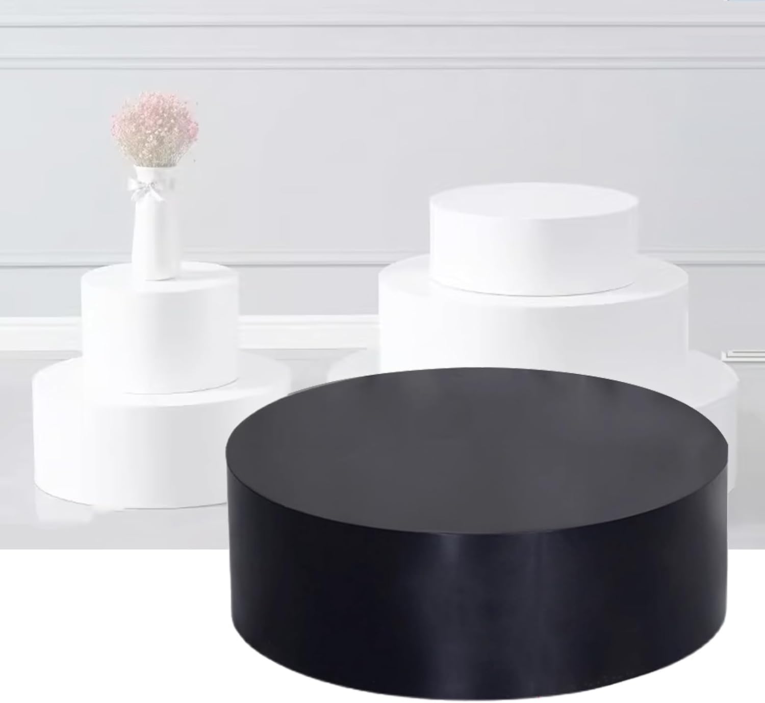 Wooden Round Cylinder Display Pedestal Holder