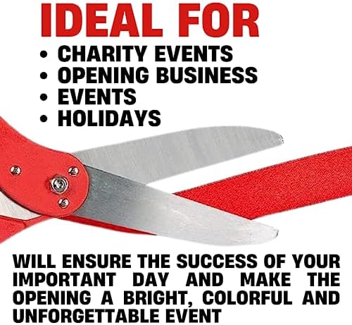 Red Ribbon Cutting Ceremony Kit with 20 Inch Giant Scissors