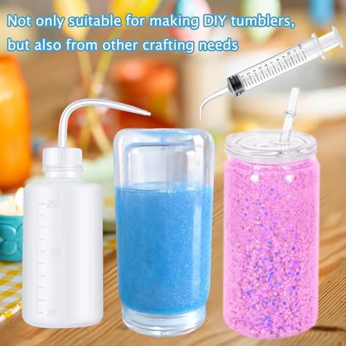 12 Piece Snow Globe Tumbler Making Kit for DIY Glitter Snow Globes
