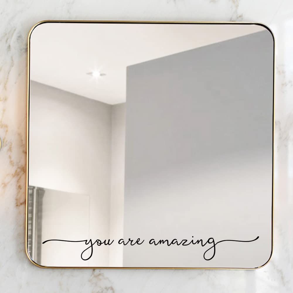 You Are Amazing Mirror Sticker 17x2 Inch Black Vinyl Wall Decal