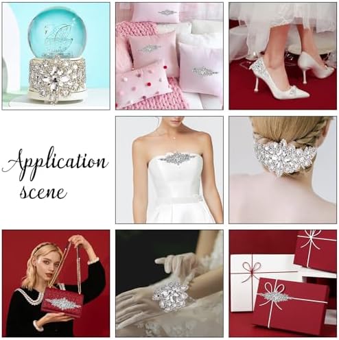 Fingerinspire 2pcs Rhinestone Applique for Wedding Dress