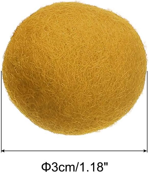 PATIKIL Wool Felt Balls Light Yellow 3cm Pack of 20