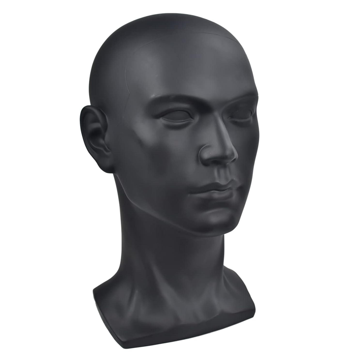 Miaomanzi PVC Mannequin Head Black Male Display Dummy Model