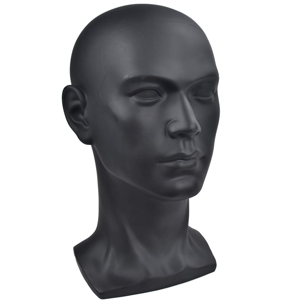 PVC Mannequin Head Black Male Display Model