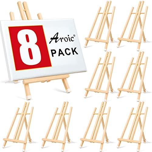 AROIC 8 Pack 15 Inch Wood Easels for Art and Crafts