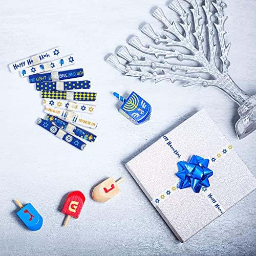9 Piece Hanukkah Grosgrain Ribbons 38 Chanukah Blue White Decor