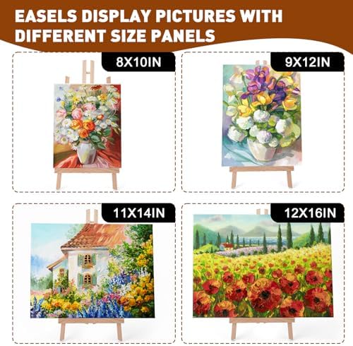 AROIC 8 Pack 15 Inch Wood Easels for Art and Crafts