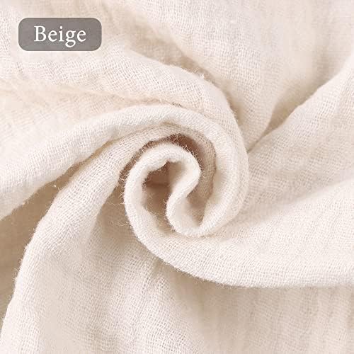 Zsedrut Wrinkle Gauze Fabric Table Runner 1 Yard Beige