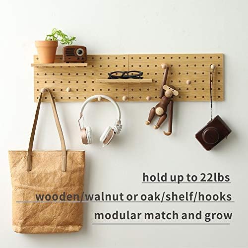 Wooden Pegboard Modular Display Storage Wall Hooks Shelf
