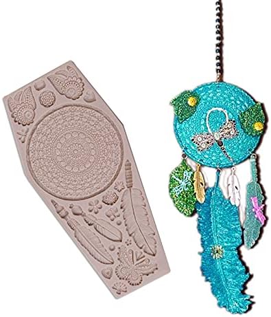 Dream Catcher Fondant Mold - Butterfly Dragonfly Heart Silicone
