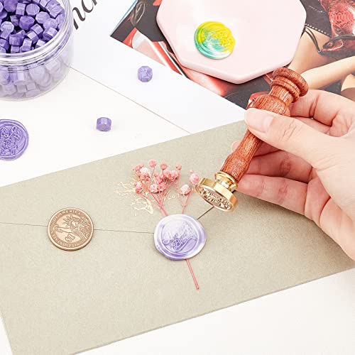 CRASPIRE Castle Wax Seal Stamp with Wooden Handle