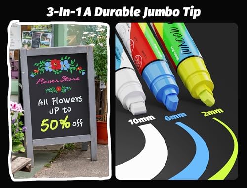 Gain-Art Car Window Markers 8 Pens 10mm Tips Washable