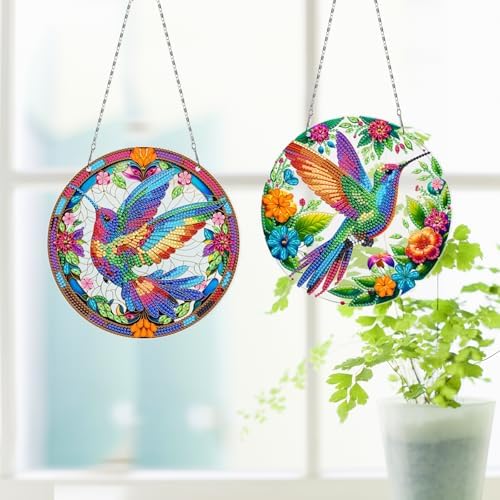 3 Pcs Gem Art Hummingbird Suncatcher DIY Kit