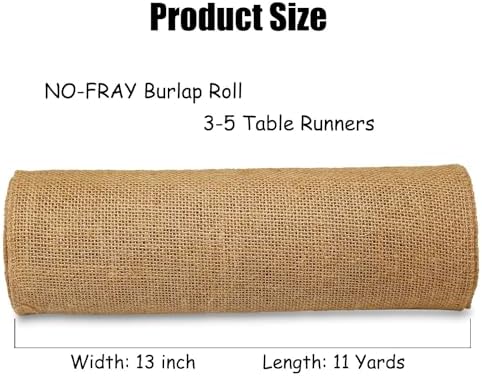 OZXCHIXU Burlap Fabric Roll 13 Wide x 11 Yards