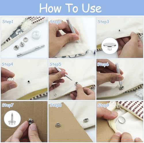 CXIIPOL 150 PCS Canvas Snap Kit with Setting Tools