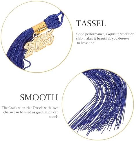 BESTOYARD 24 Pcs Blue Graduation Cap Tassels