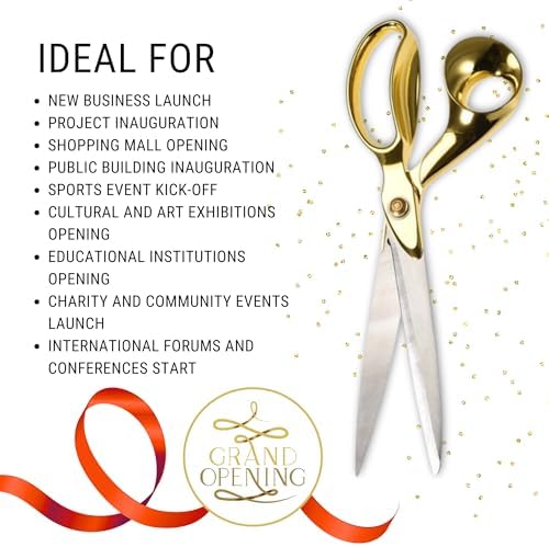 Gold Ribbon Cutting Kit with 11 Inch Scissors