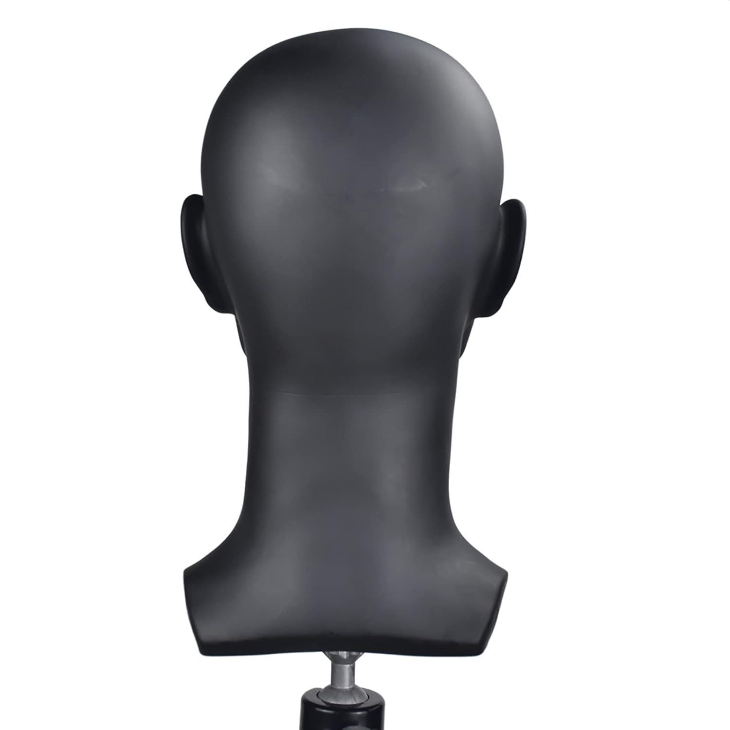 Miaomanzi PVC Mannequin Head Black Male Display Dummy Model