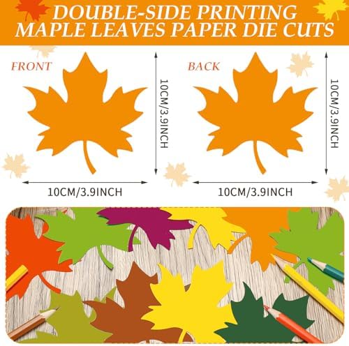 Kisston 360 Pcs Fall Leaf Cutouts for Bulletin Board