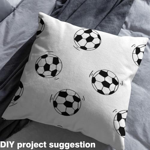 Feelyou Soccer Ball Upholstery Fabric 1 Yard Black White