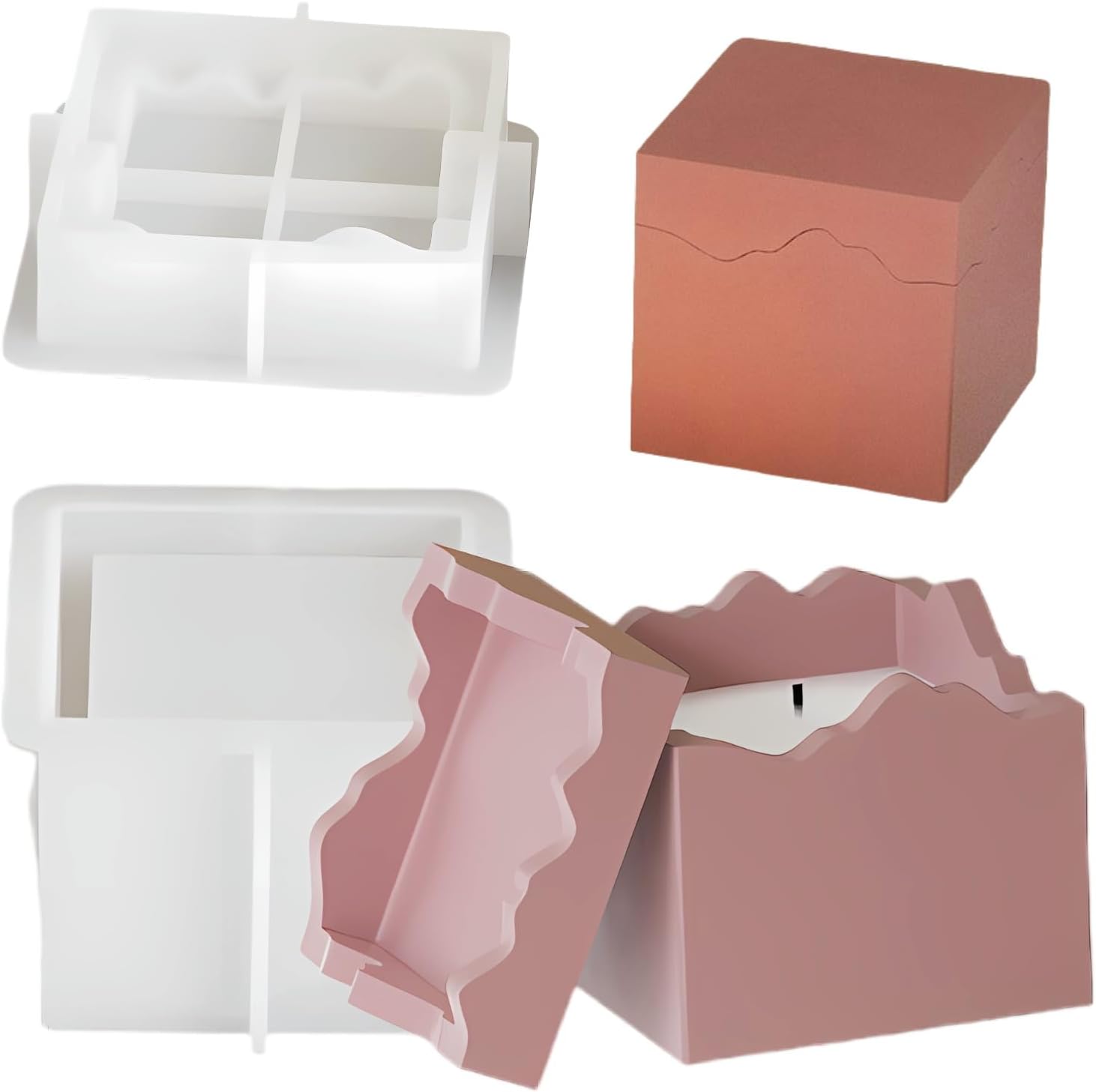Square Cup Silicone Mold for Candle Jar and Resin Crafts