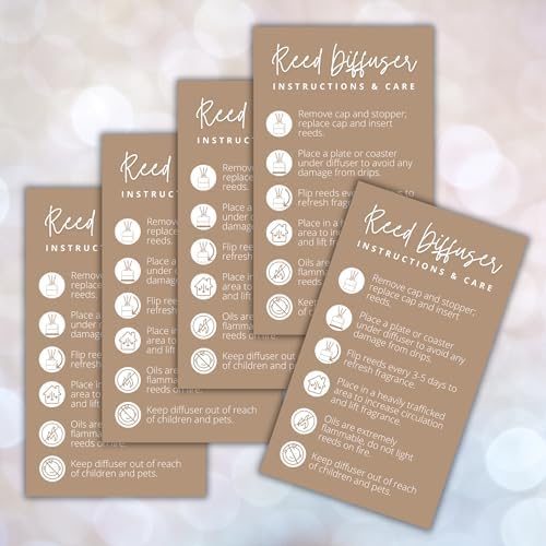 Lashicorn Reed Diffuser Care Cards 50 Pack 2x35 Inch