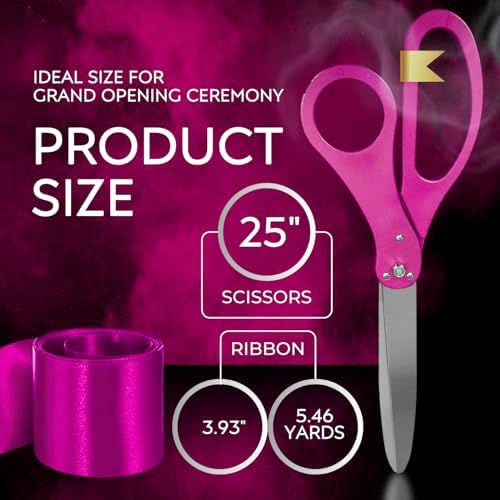 Pink Grand Opening Ribbon Cutting Kit with 25 Scissors