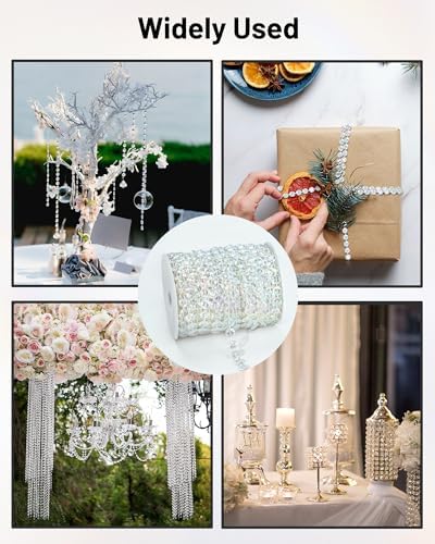 99FT Acrylic Crystal Garland for Wedding and Party Decor