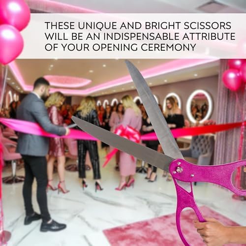 25 Inch Pink Ribbon Cutting Scissors for Grand Opening Ceremony