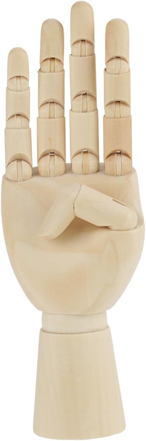 Hyuduo Art Mannequin Hand Model Wooden Sculpture 7 Inch Right Hand