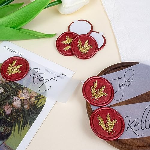 25Pcs Gold Red Wax Seal Stickers for Envelopes and Invitations