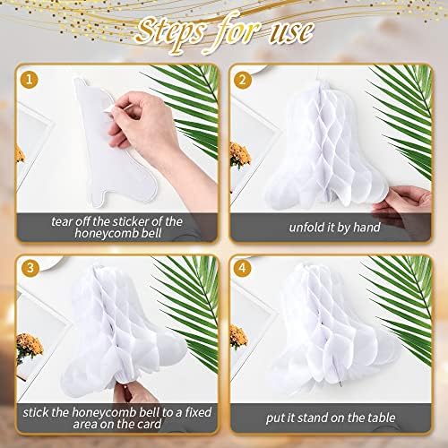 HUIANER White Honeycomb Bells 7pcs Wedding Hanging Decor