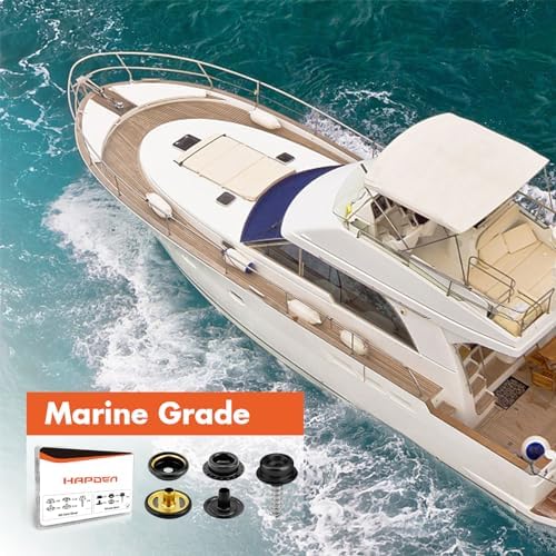 HAPDEN 350 Pcs Marine Grade Stainless Steel Boat Cover Snaps Kit Black