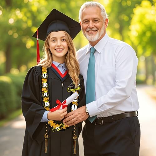 JUNEBRUSHS 16 Pcs 2025 Graduation Ribbon Lei Set