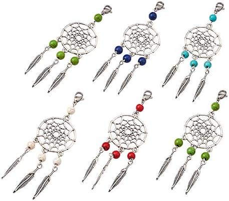KISSITTY 30-Piece Dangling Dream Catcher Charms Keyring Jewelry