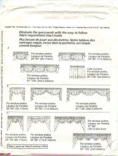 McCalls Home Dec In a Sec 6471 Window Swag Pattern