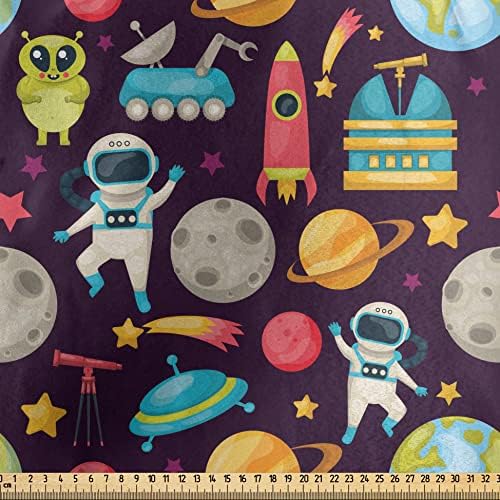 Ambesonne Outer Space Fabric by the Yard Galaxy Pattern 1
