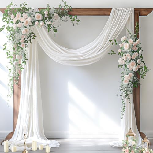Socomi Ivory Sheer Chiffon Arch Draping Fabric 1 Panel 6 Yards