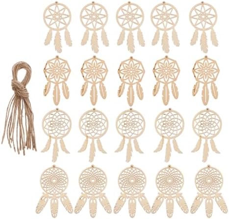 Wood Dream Catcher Ornaments 40pcs DIY Paintable Wood Slices Decor