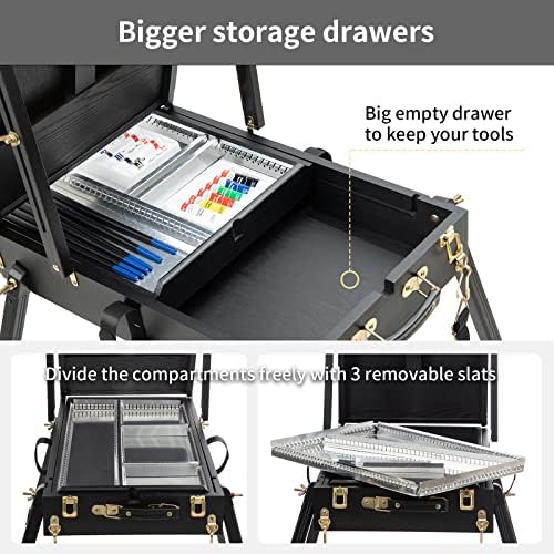 Falling in art 4 Leg French Easel Portable Sketch Box Easel Stand