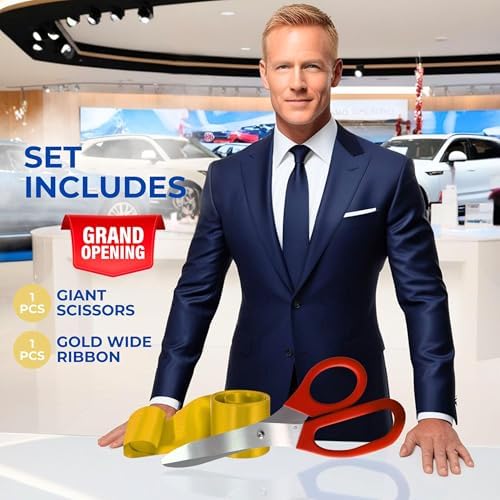 Grand Opening Ribbon Cutting Kit - Red Gold Scissors
