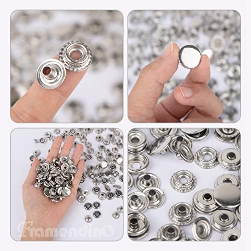 Framendino 200 Pack Stainless Steel Snap Fastener Kit