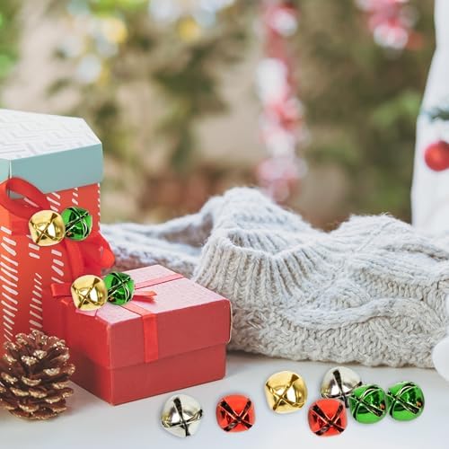 120Pcs Jingle Bells for Christmas and Pet Decorations