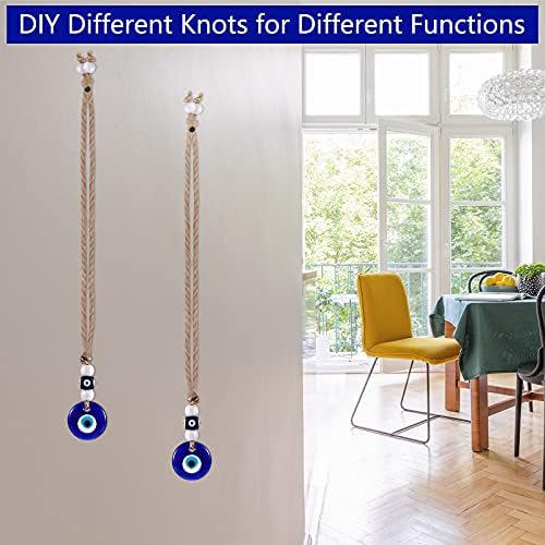 Hicarer 6 Pack Blue Evil Eye Glass Charms Pendants