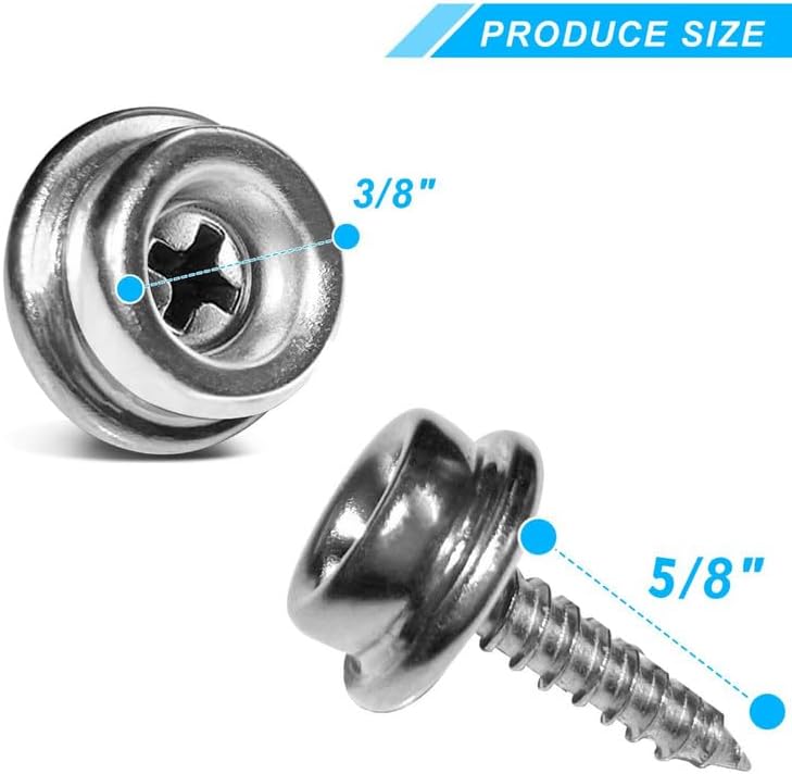 YeeBeny 50PCS 38 Stainless Steel Stud Snaps