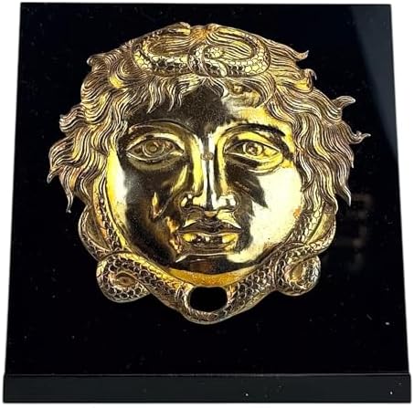 Medusa Head Gorgon Gold Plated Copper Museum Replica