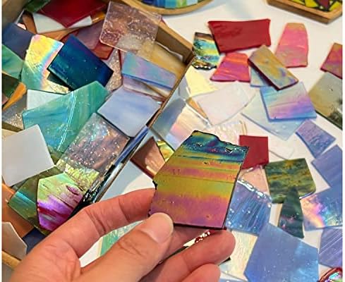 Lanyani Iridescent Stained Glass Mosaic Tiles 1Kg Pack