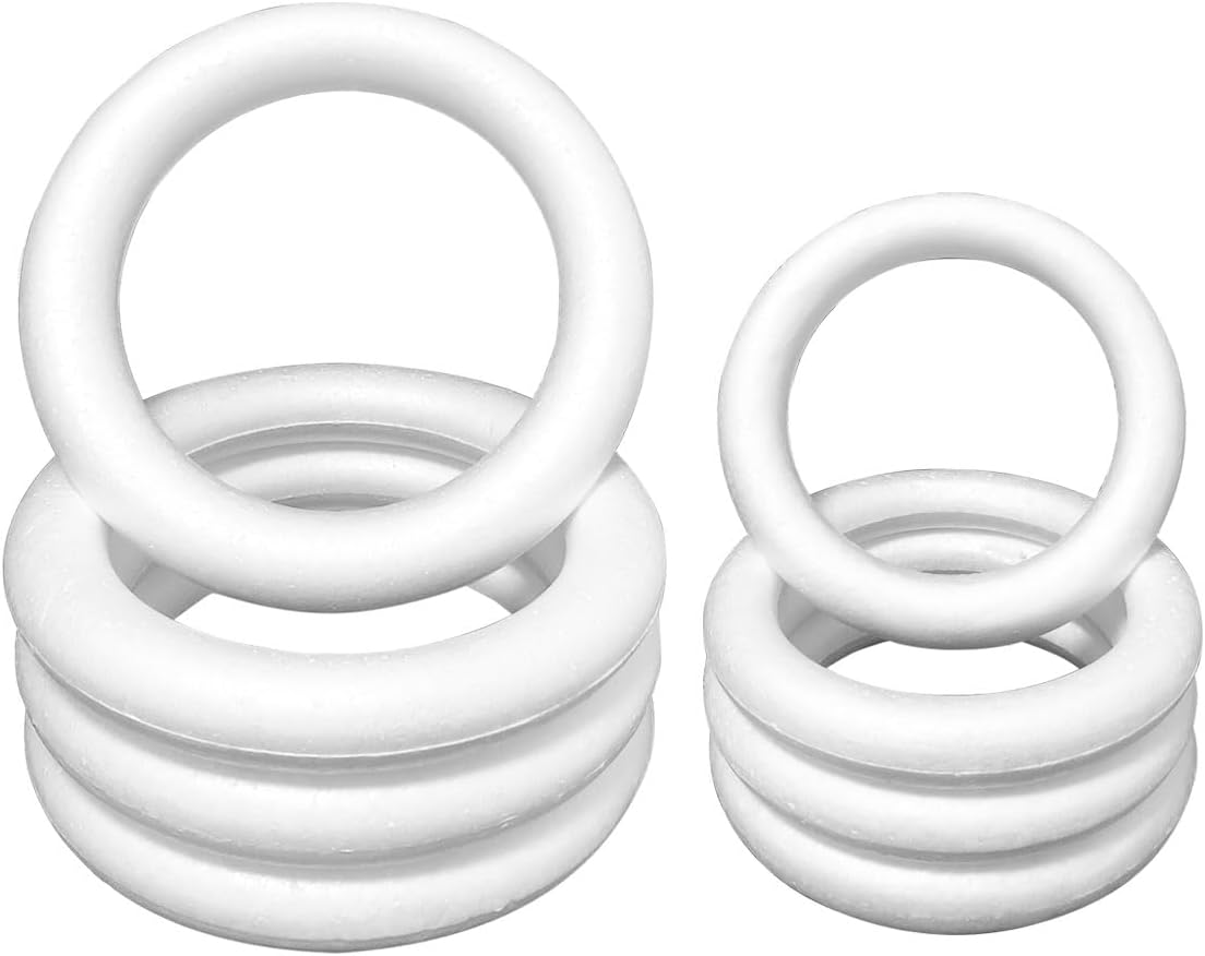 Worown 8 Pcs Foam Wreath Forms 8 12 Inch