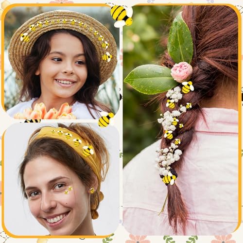 X Hot Popcorn 130 Pcs Mini Resin Bee Decorations