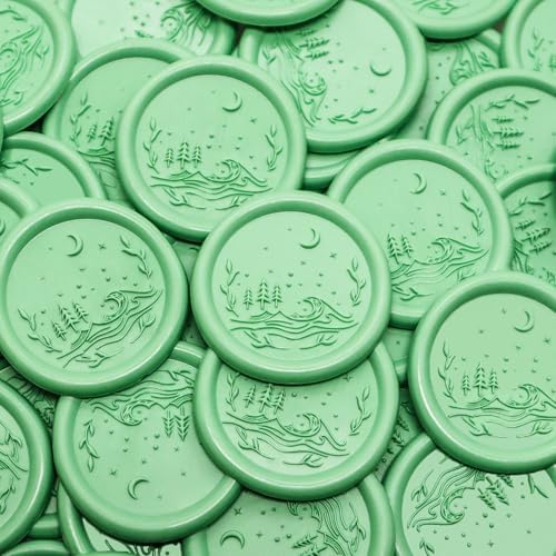 QINGNING Wax Seal Sticker 50Pcs for Envelopes and Invitations